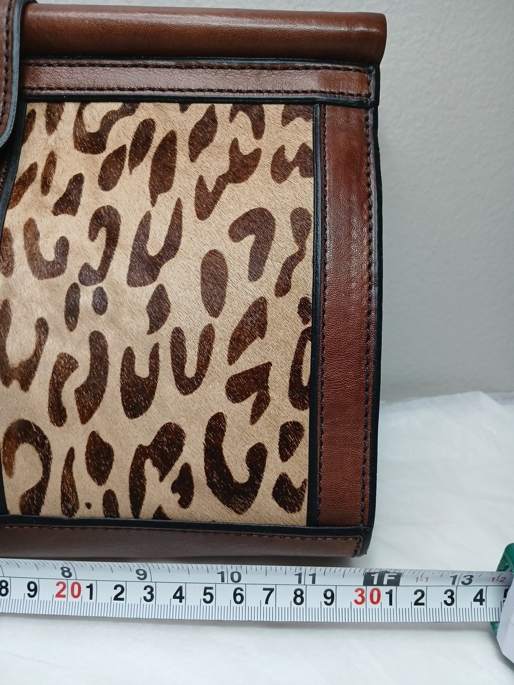 Fossil Brown Leather & Leopard Print Clutch - Picture 15 of 16
